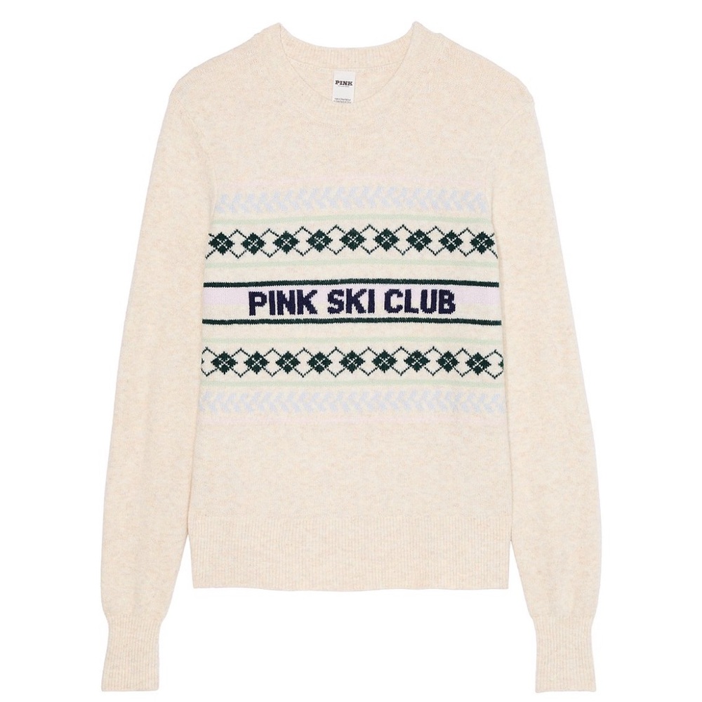 PINK Victoria’s Secret Collegiate Knit Crewneck Sweater